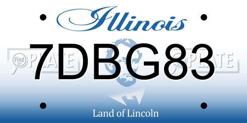 7DBG83 Illinois License Plate