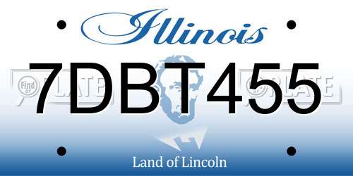 7DBT455 Illinois License Plate