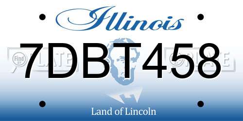 7DBT458 Illinois License Plate