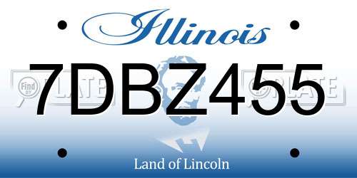 7DBZ455 Illinois License Plate