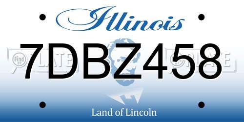 7DBZ458 Illinois License Plate