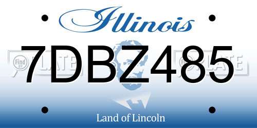 7DBZ485 Illinois License Plate