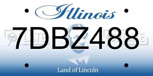 7DBZ488 Illinois License Plate