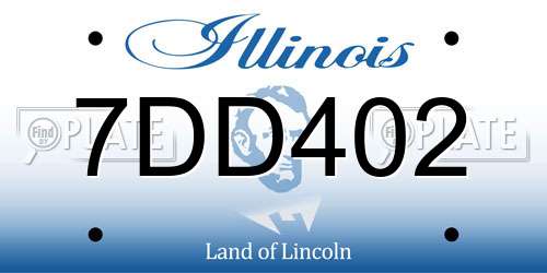 7DD402 Illinois License Plate