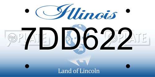 7DD622 Illinois License Plate