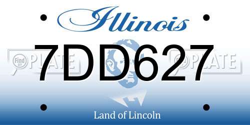 7DD627 Illinois License Plate