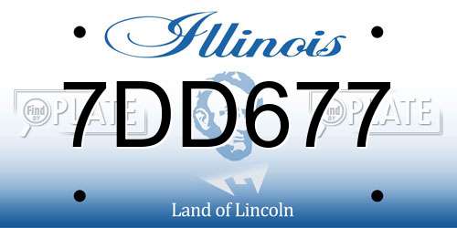 7DD677 Illinois License Plate
