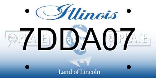 7DDA07 Illinois License Plate