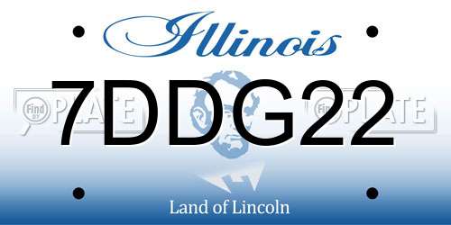 7DDG22 Illinois License Plate