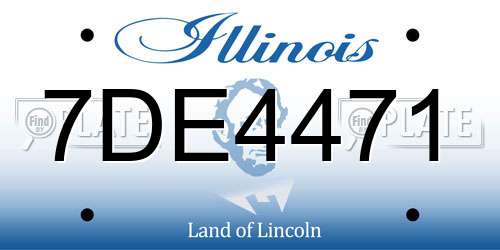 7DE4471 Illinois License Plate