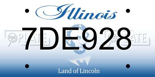 7DE928 Illinois License Plate