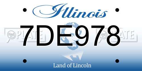 7DE978 Illinois License Plate