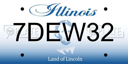 7DEW32 Illinois License Plate