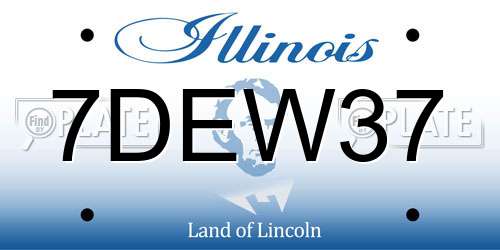 7DEW37 Illinois License Plate