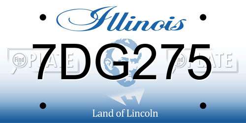7DG275 Illinois License Plate