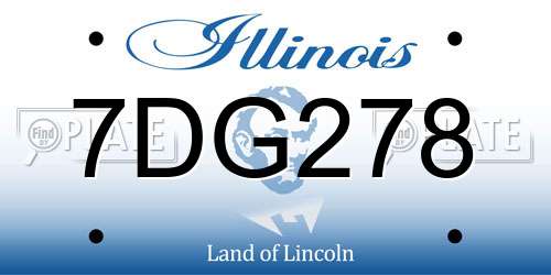 7DG278 Illinois License Plate