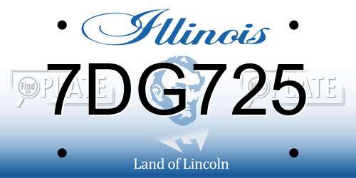 7DG725 Illinois License Plate