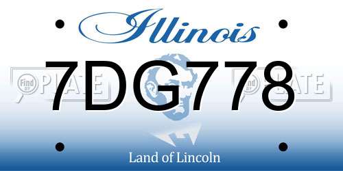7DG778 Illinois License Plate