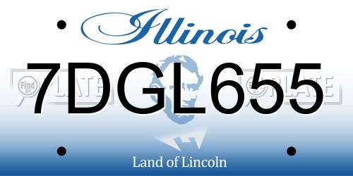 7DGL655 Illinois License Plate