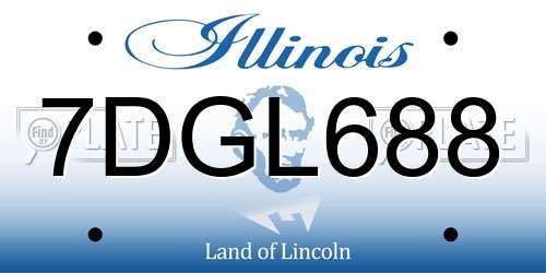 7DGL688 Illinois License Plate