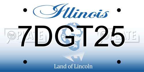 7DGT25 Illinois License Plate