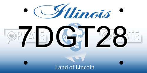 7DGT28 Illinois License Plate