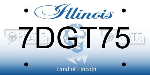 7DGT75 Illinois License Plate