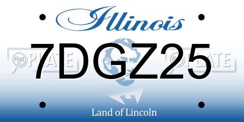 7DGZ25 Illinois License Plate
