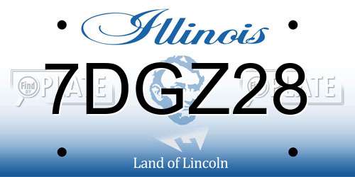 7DGZ28 Illinois License Plate