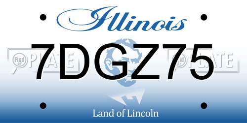 7DGZ75 Illinois License Plate