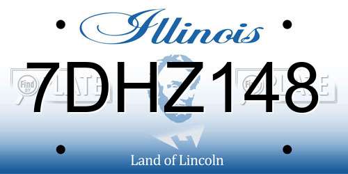 7DHZ148 Illinois License Plate