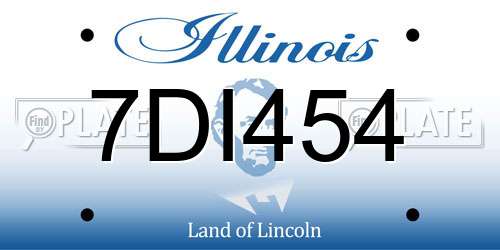 7DI454 Illinois License Plate