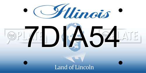7DIA54 Illinois License Plate