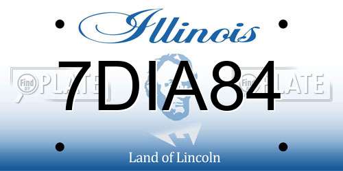 7DIA84 Illinois License Plate