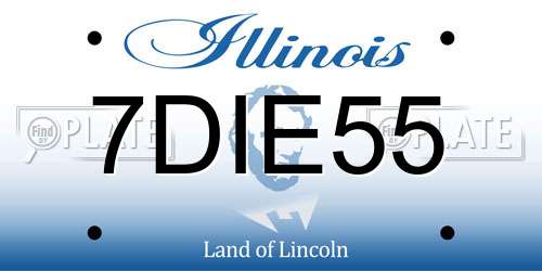 7DIE55 Illinois License Plate
