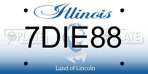 7DIE88 Illinois License Plate