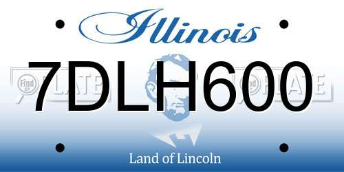 7DLH600 Illinois License Plate