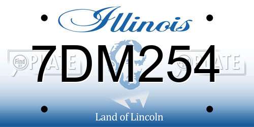 7DM254 Illinois License Plate