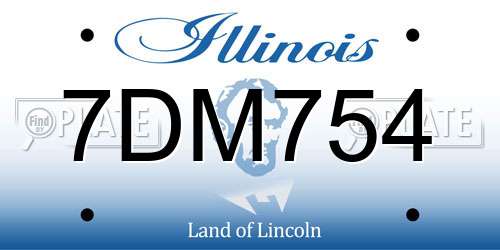 7DM754 Illinois License Plate