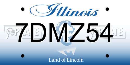 7DMZ54 Illinois License Plate