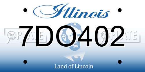 7DO402 Illinois License Plate