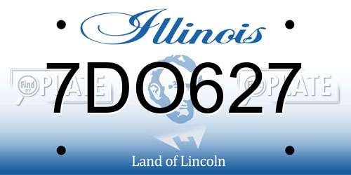 7DO627 Illinois License Plate