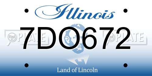 7DO672 Illinois License Plate