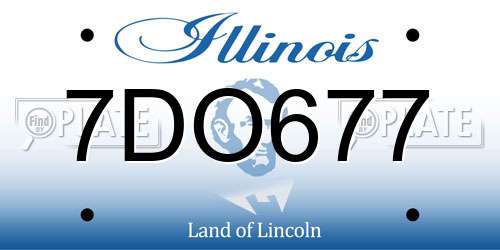 7DO677 Illinois License Plate