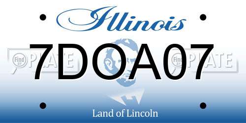 7DOA07 Illinois License Plate