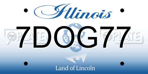 7DOG77 Illinois License Plate
