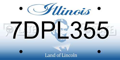 7DPL355 Illinois License Plate