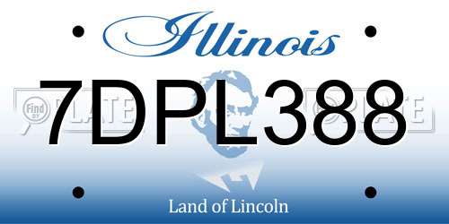 7DPL388 Illinois License Plate