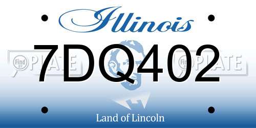 7DQ402 Illinois License Plate