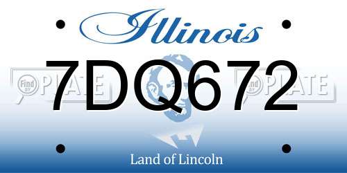 7DQ672 Illinois License Plate